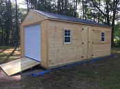 12' X 20' Pine Garage Shed with 7' Walls